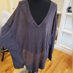 Free people,We the Free, dark gray tunic,asymmetrical hem, size Small, oversized